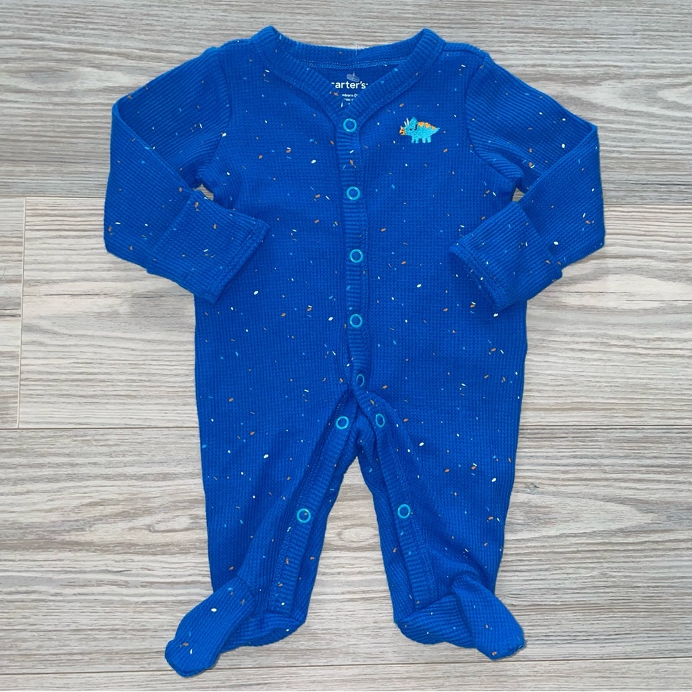 Carter’s Baby Boys Waffle Knit Sleep & Play Sleeper Newborn Confetti Dinosaur